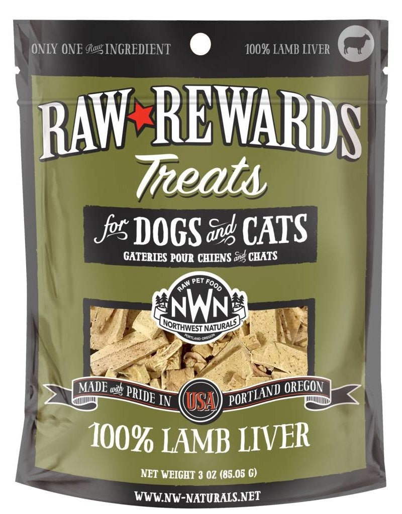 Northwest Naturals Raw Rewards Freeze Dried Treats for Dogs and Cats - Lamb Liver 85g