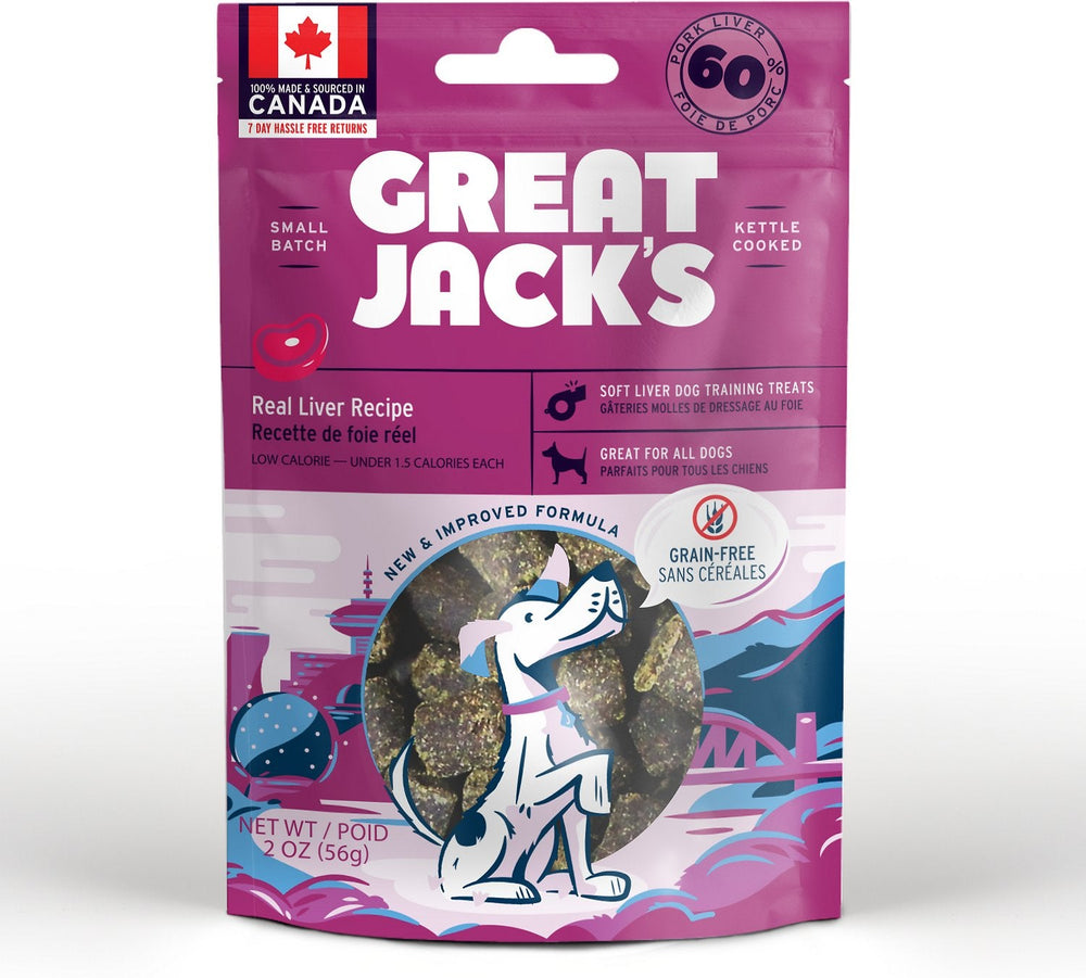 Great Jack's Big Bitz Liver Recipe Grain-Free Dog Treats 2oz