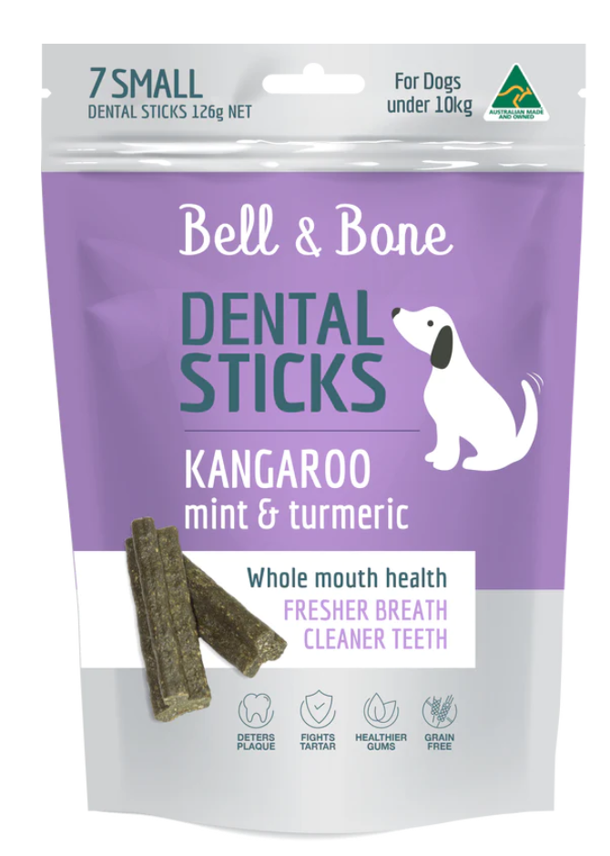 Bell & Bone | Kangaroo, Mint and Turmeric Dental Sticks | Vetopia