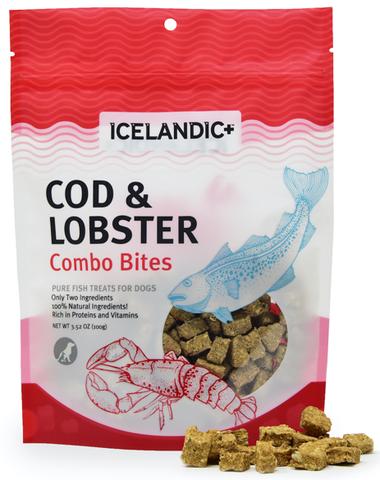 Load image into Gallery viewer, Icelandic+ Cod &amp;amp; Lobster Combo Bites Fish Dog Treat 3.52oz
