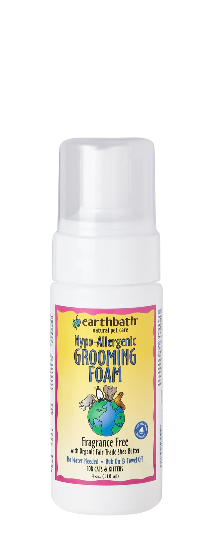 Load image into Gallery viewer, Earthbath Waterless Grooming Foam - For Cat &amp;amp; Kitten Hypoallergenic &amp;amp; Fragrance Free 4oz
