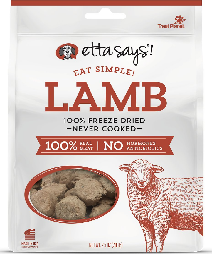 Load image into Gallery viewer, Etta Says! Eat Simple! Dog Treats - 100% Freeze Dried Lamb 2.5oz
