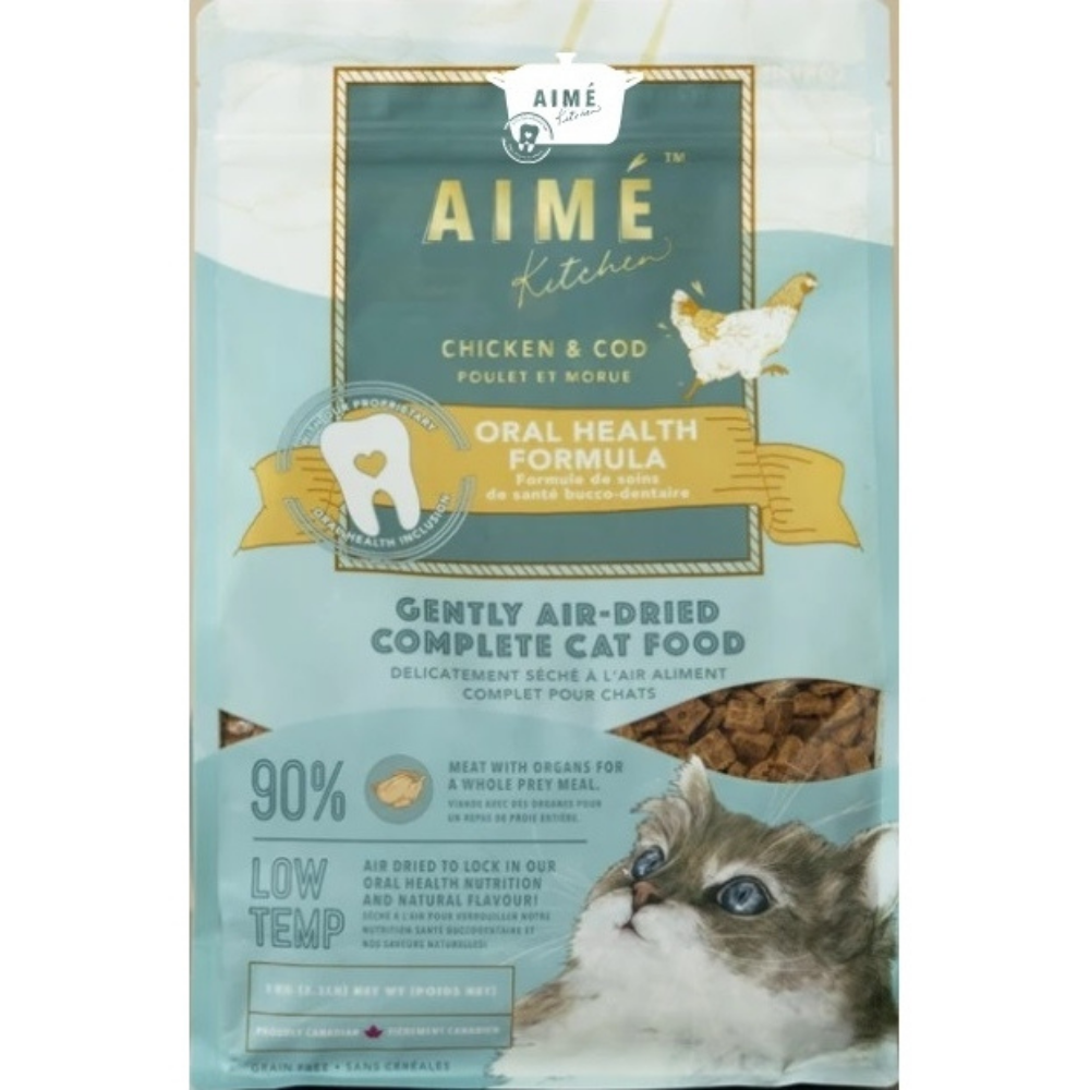Aime Kitchen Oral Health Air Dried Food For Cats - Chicken & Cod Recipe 400g