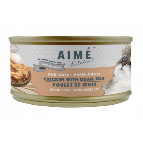 Aime Kitchen Silver Complete Cans For Cats - Chicken with Ouail Egg 85g