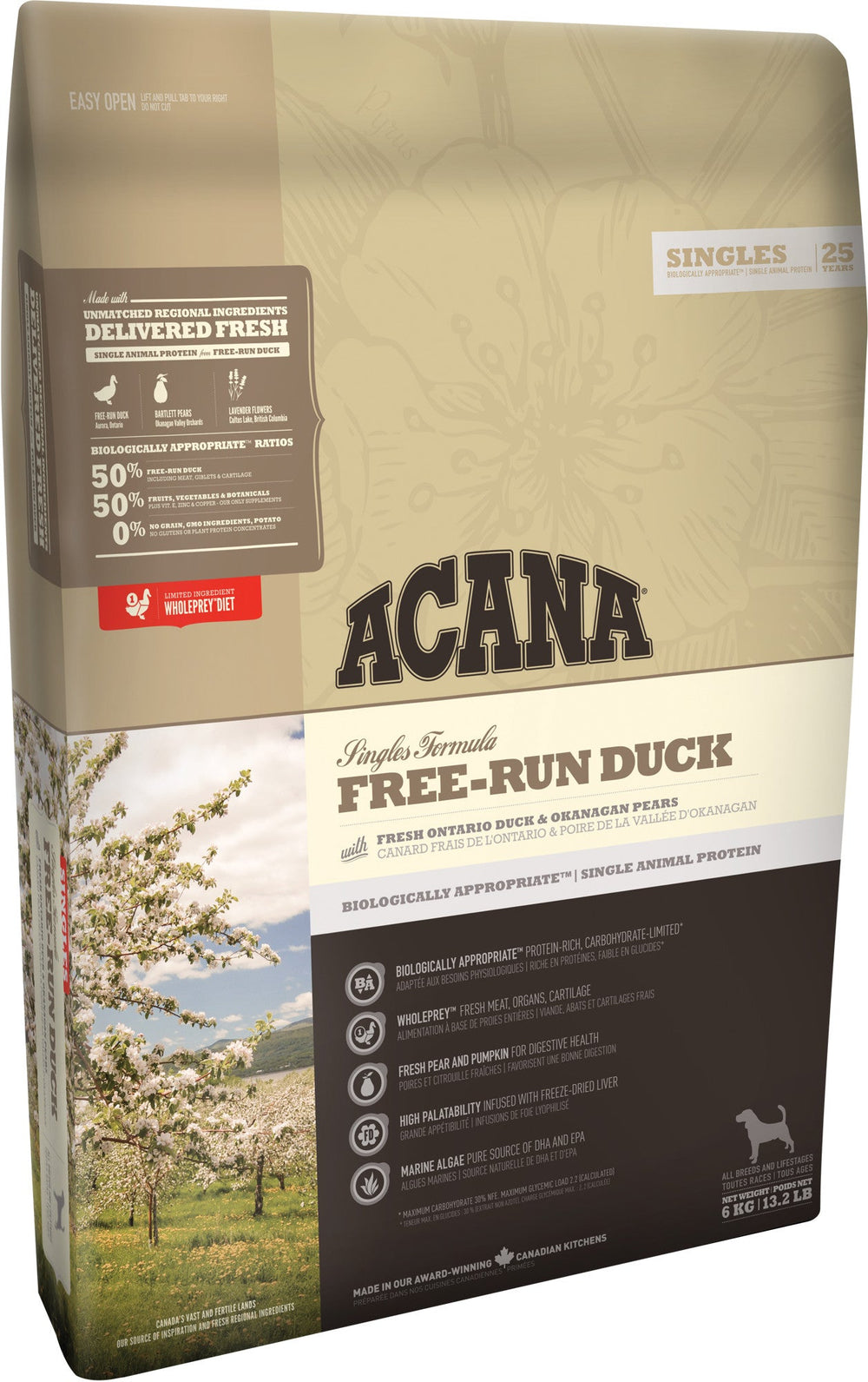 Acana - Single Protein Free Run Duck Grain Free Dog Food 2kg