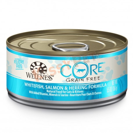 Wellness CORE Grain Free Cat Canned Food - Whitefish, Salmon & Herring 5.5oz